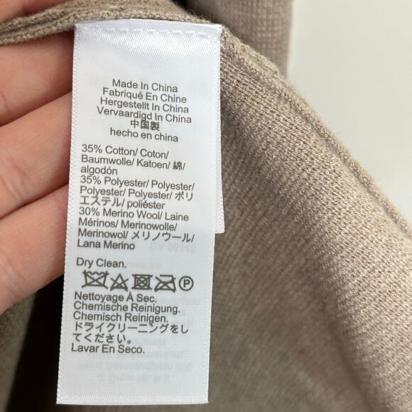 J. CREW Ella Open Front Long Sweater Blazer Heather Birch Tan Sz L {144} - Picture 6 of 7